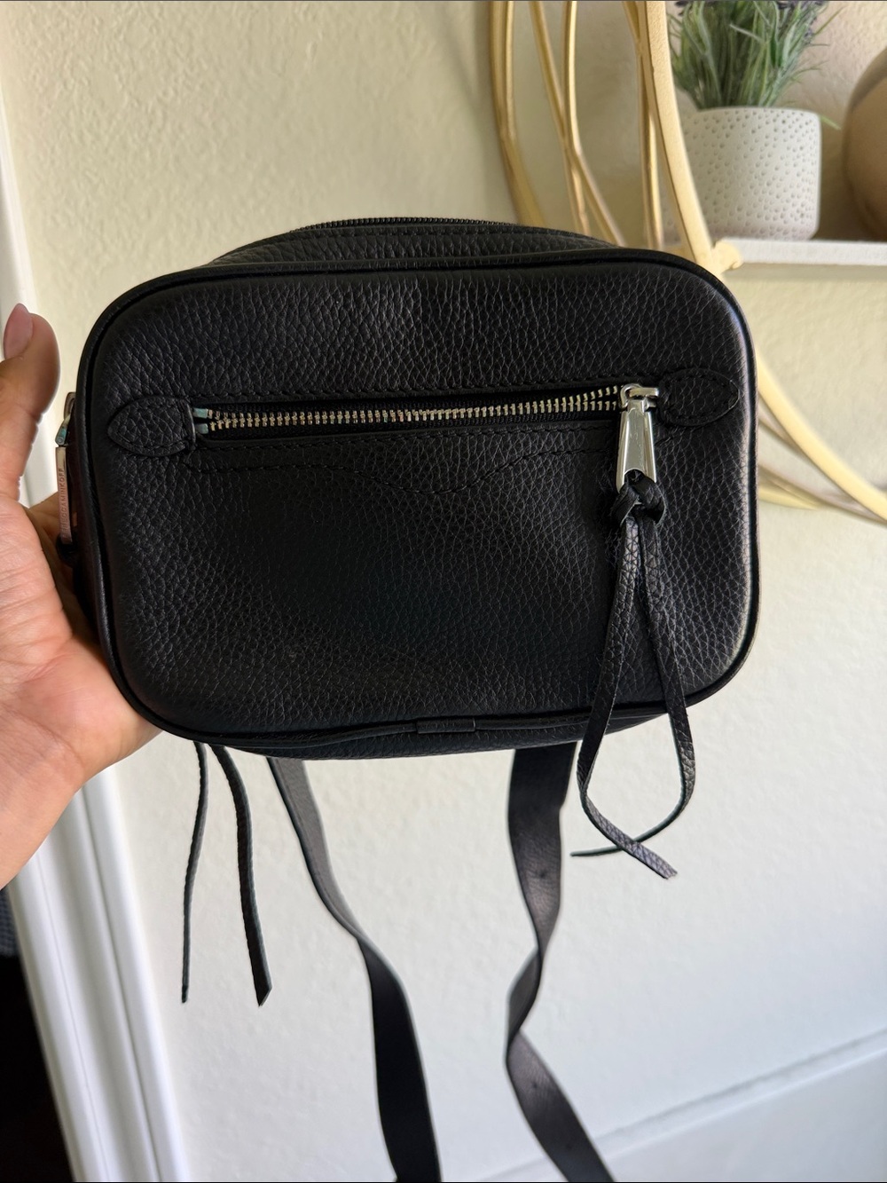 Rebecca Minkoff Black Pebbled Leather Camera Bag